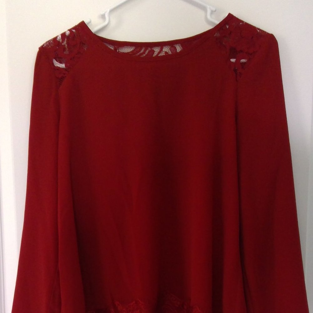Red Lace Blouse